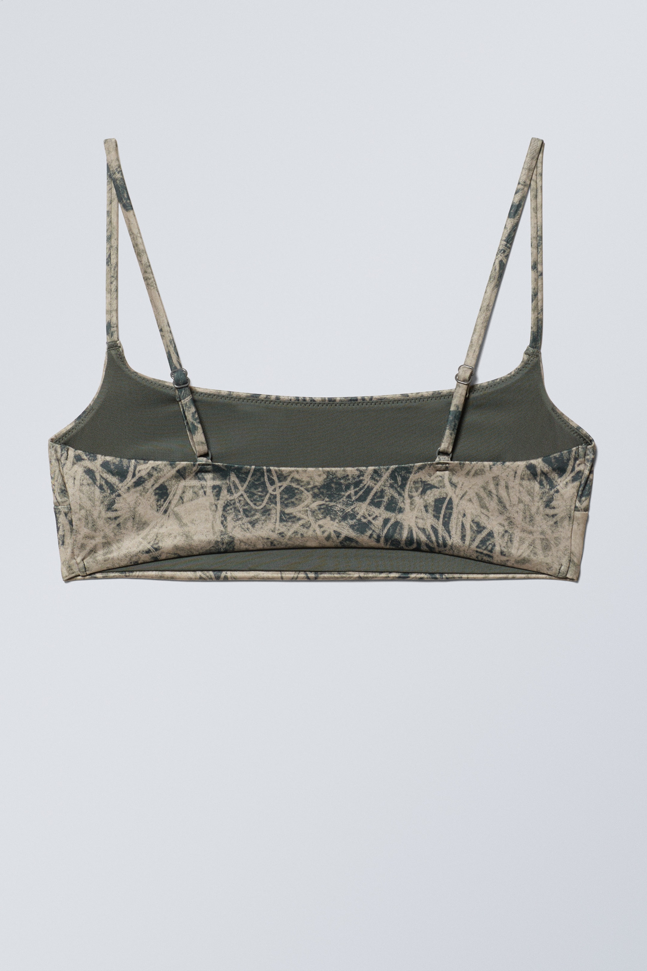 Dark Mole Scribble - Printed Pull-Over Scoop Neck Bikini Top - 2