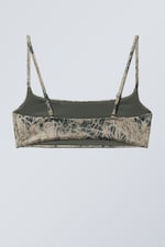 Dark Mole Scribble - Printed Pull-Over Scoop Neck Bikini Top - 1
