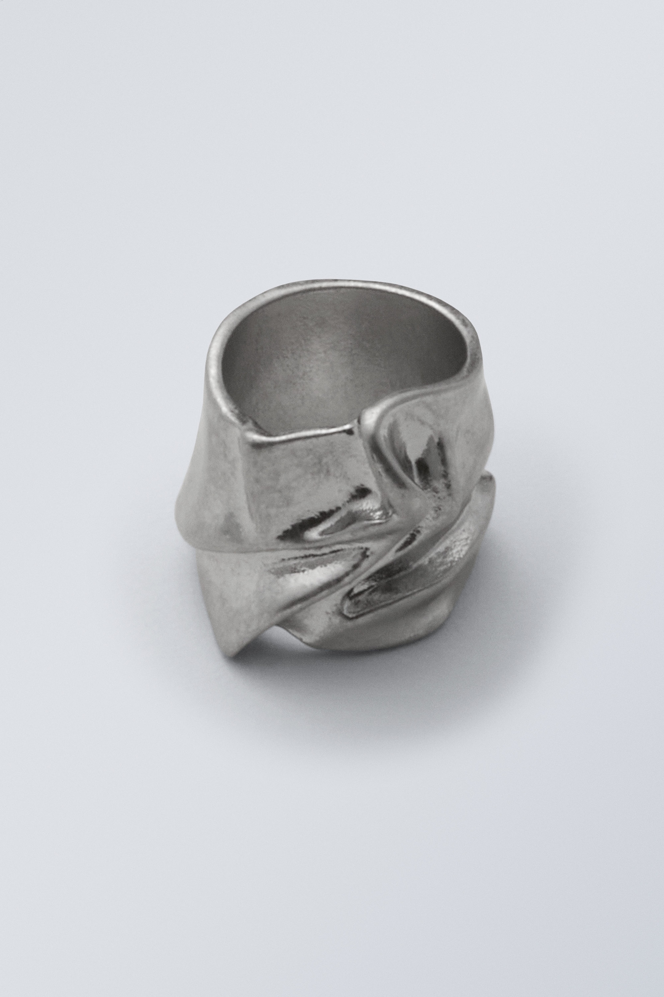 Silver - Ivy Crinkled Ring - 0
