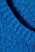 Blue - Boxy Textured Knitted Vest - 1