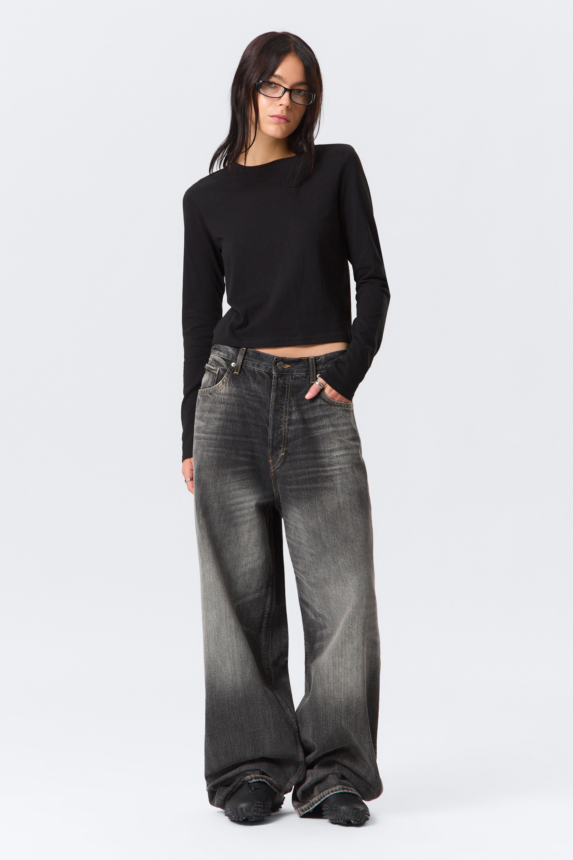 Dunkles Schwarz - Schwarz - Astro Loose Baggy Leg Jeans - 2
