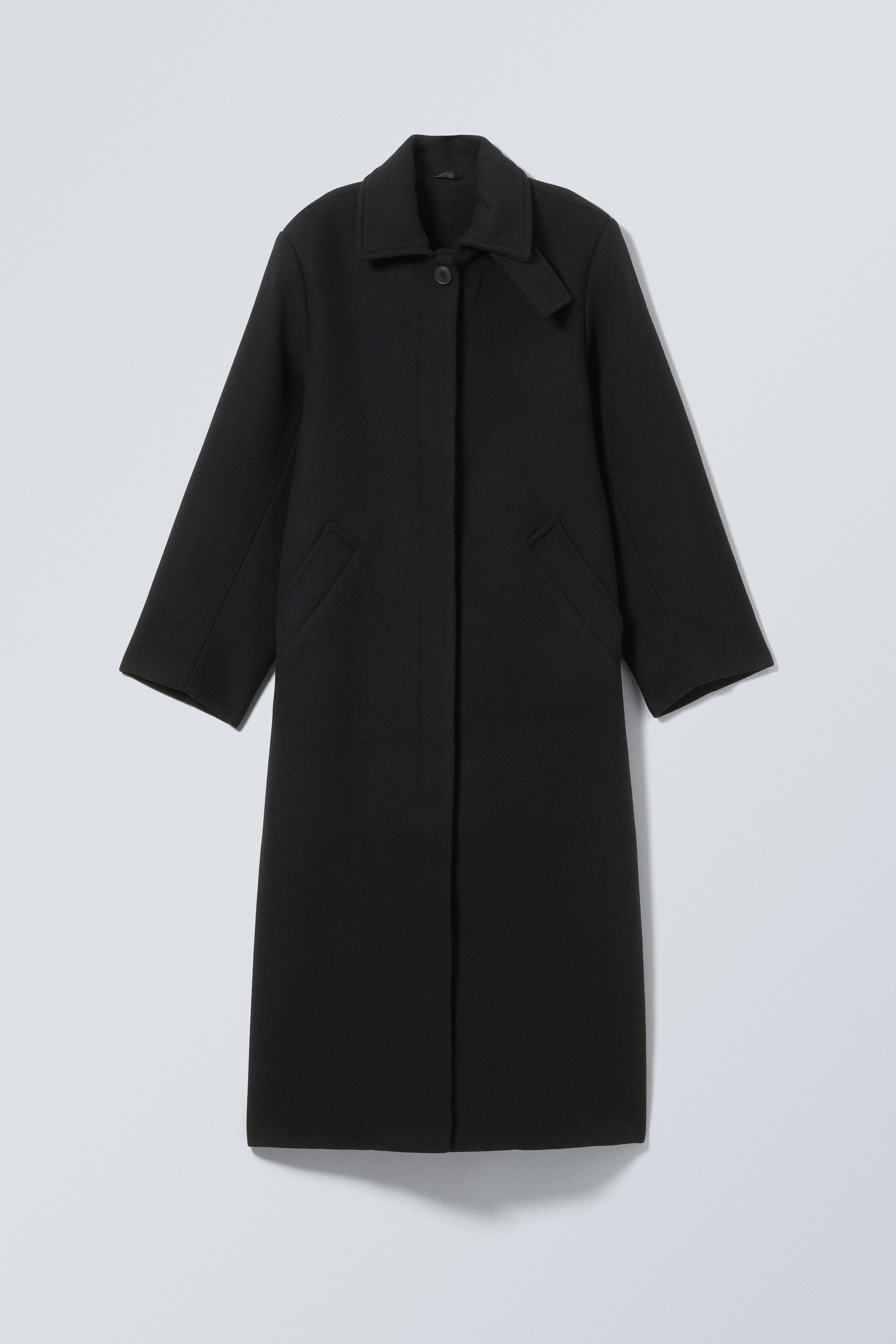 long oversized wool-blend coat - Black | Weekday DK long oversized wool-blend coat - Black | Weekday DK
