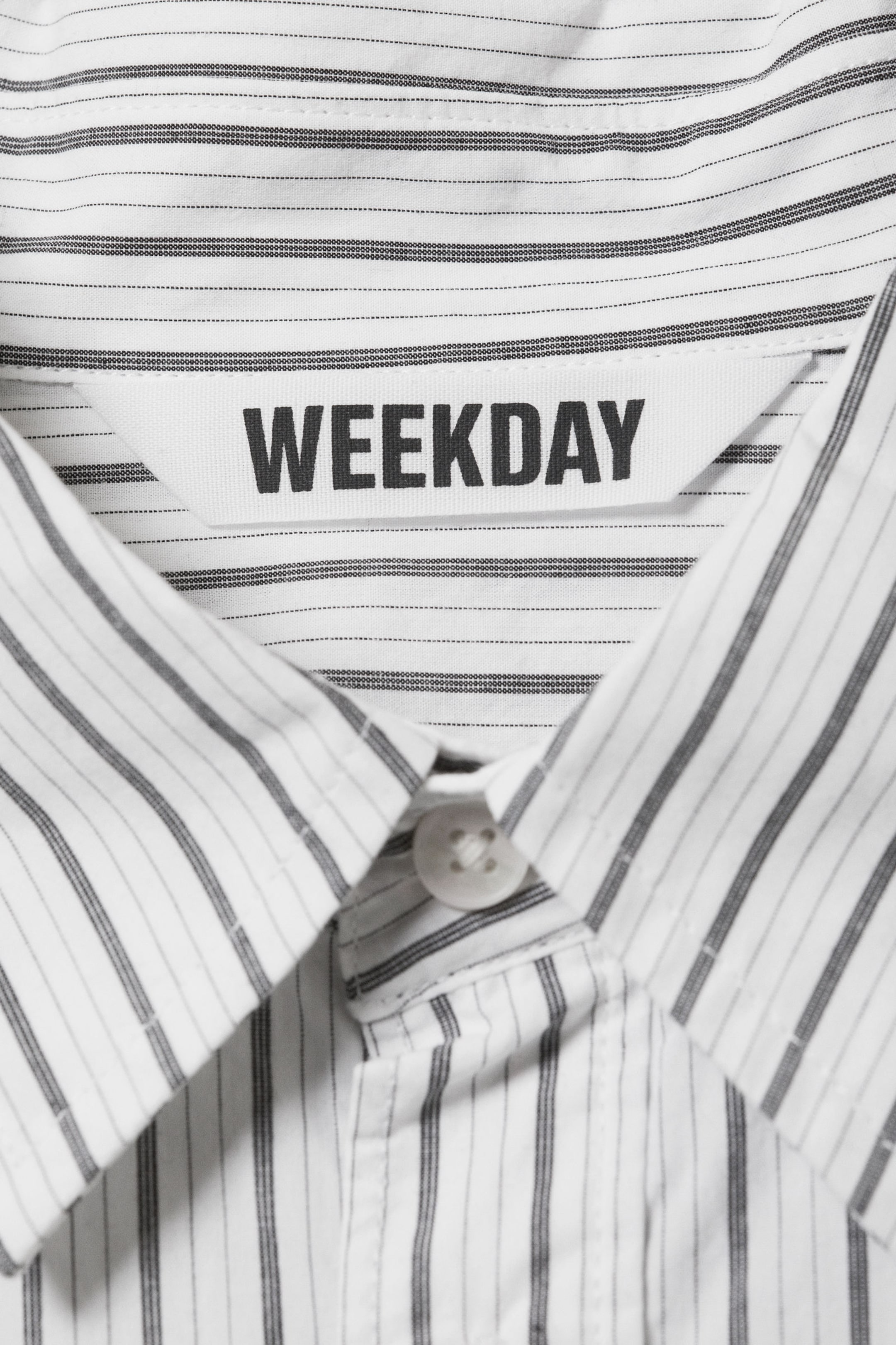 White - Black Stripe - Oversized Striped Shirt - 1