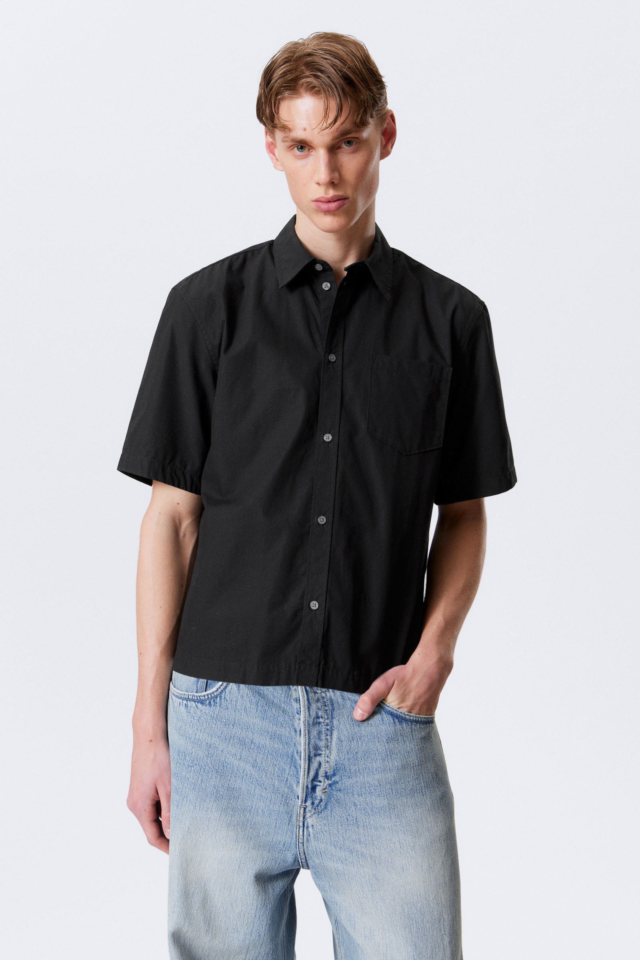 #272628 - Relaxed Fit Short-Sleeved Cotton Shirt - 1