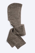 Dark Mole - Mohair-Blend Hooded Scarf - 2