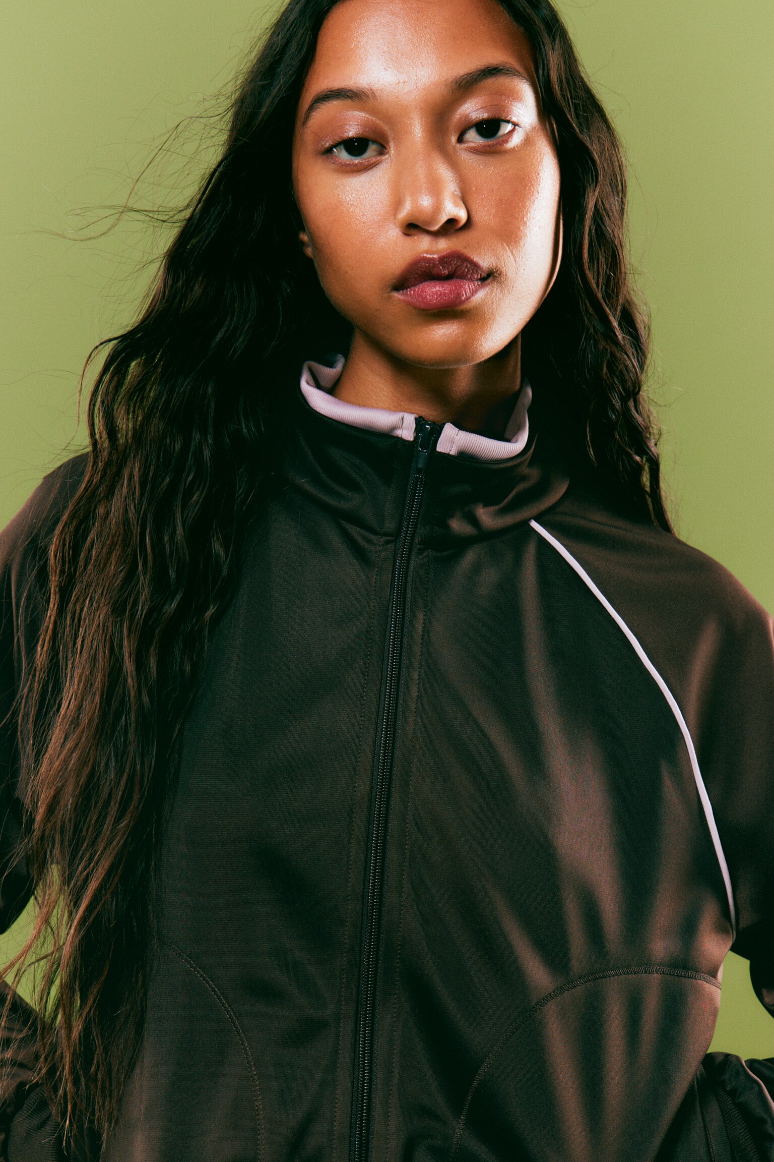 Contrast Track Jacket - Dark Brown - 4