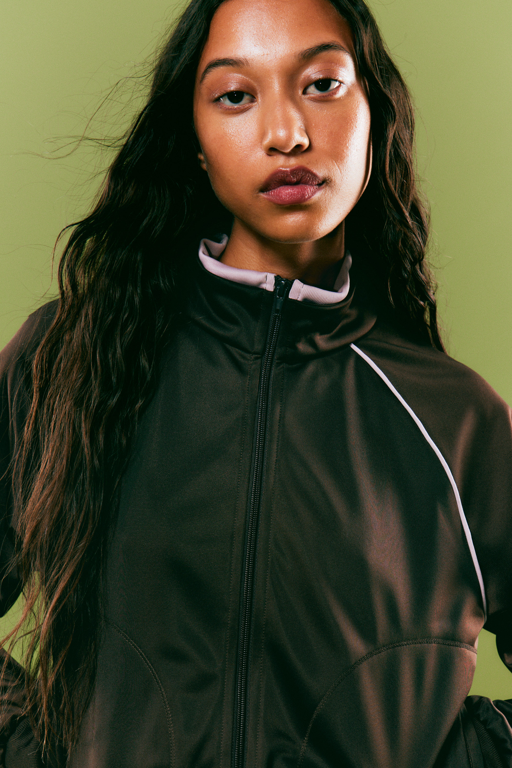 Dark Brown - Contrast Track Jacket - 2