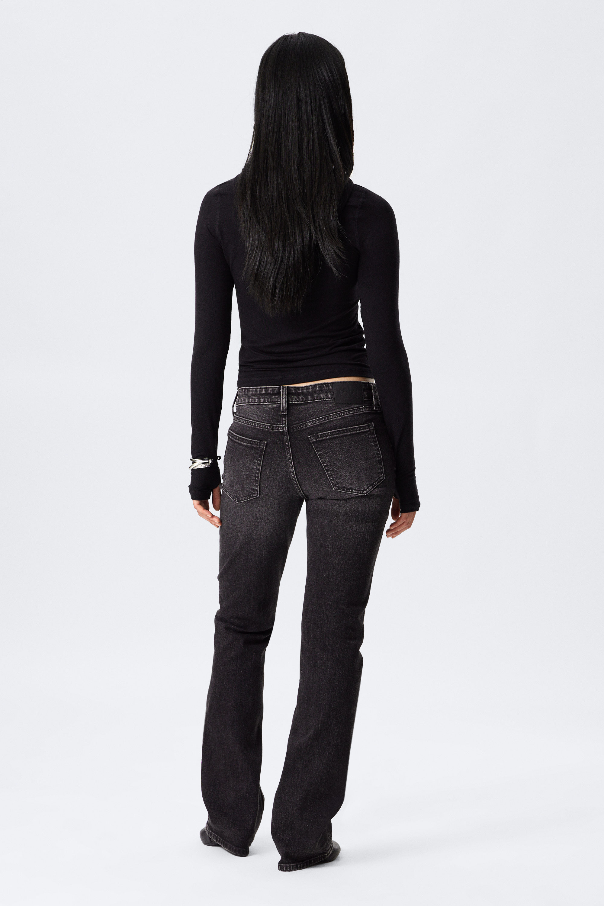 Paloma Black - Schwarz - Tension Mid Rise Slim Bootcut Leg Jeans - 3