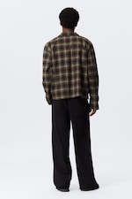 Checked Dark Brown - Relaxed Flannel Pyjama Shirt - 4