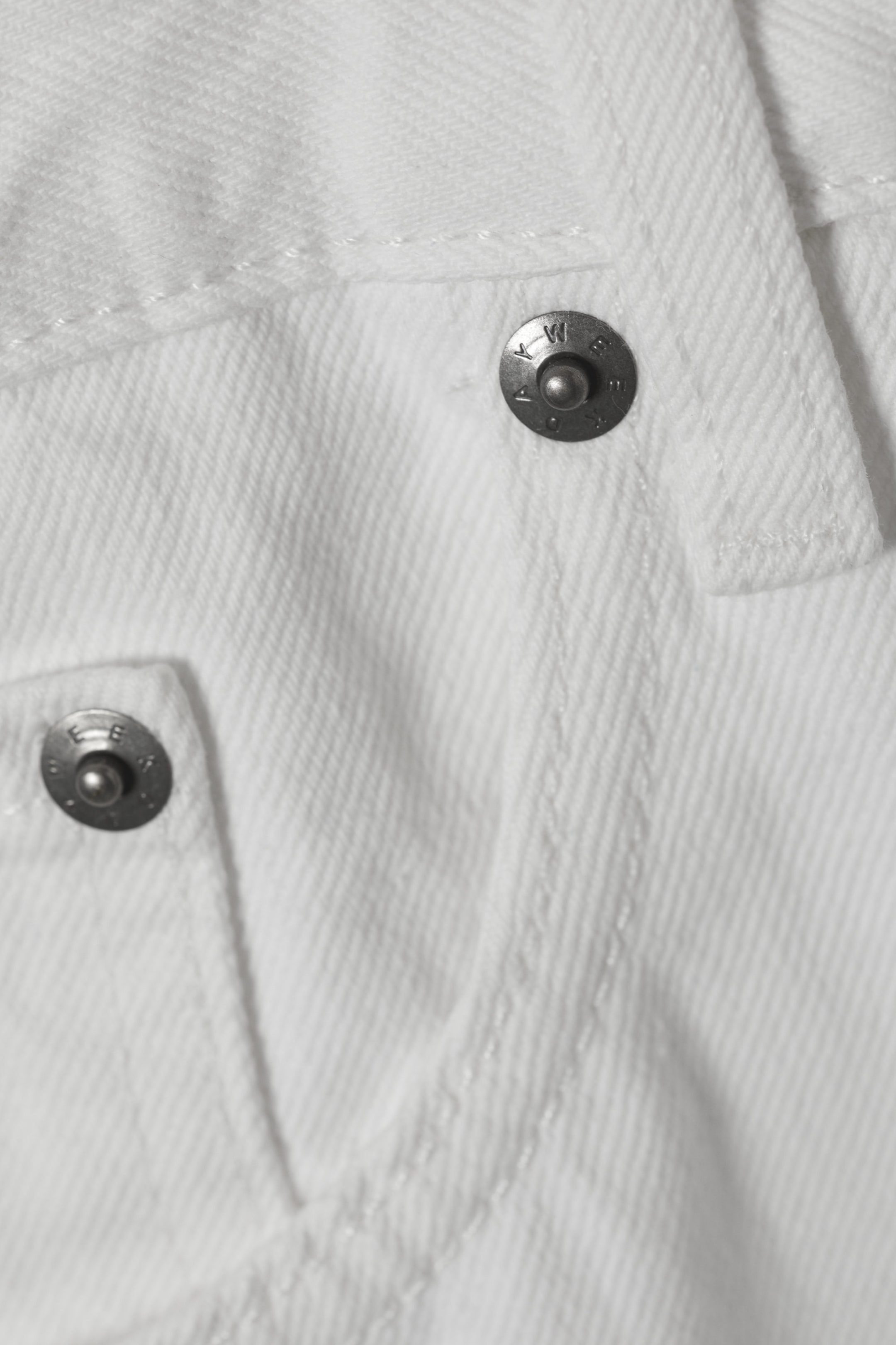Hvit - Astro Mellomhøy Midje Løse Baggy Unisex Jeans - 1