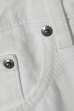 Hvit - Astro Mellomhøy Midje Løse Baggy Unisex Jeans - 1