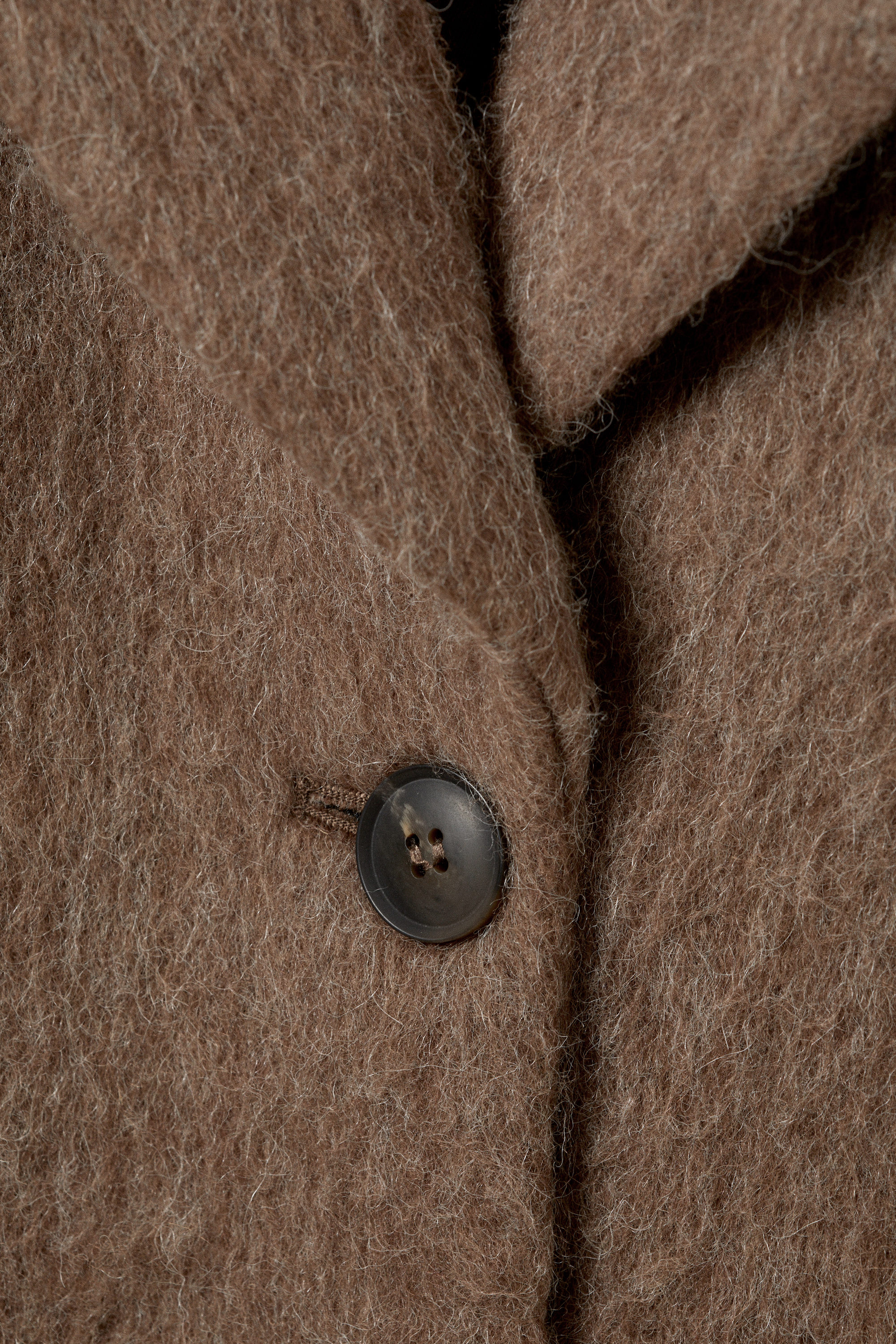 Hairy Dark Beige - OVERSIZED WOOL-BLEND COAT - 5