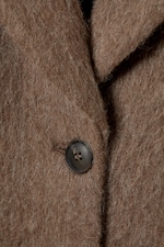 Flauschiges Dunkelbeige - OVERSIZED MANTEL AUS WOLLMISCHUNG - 5