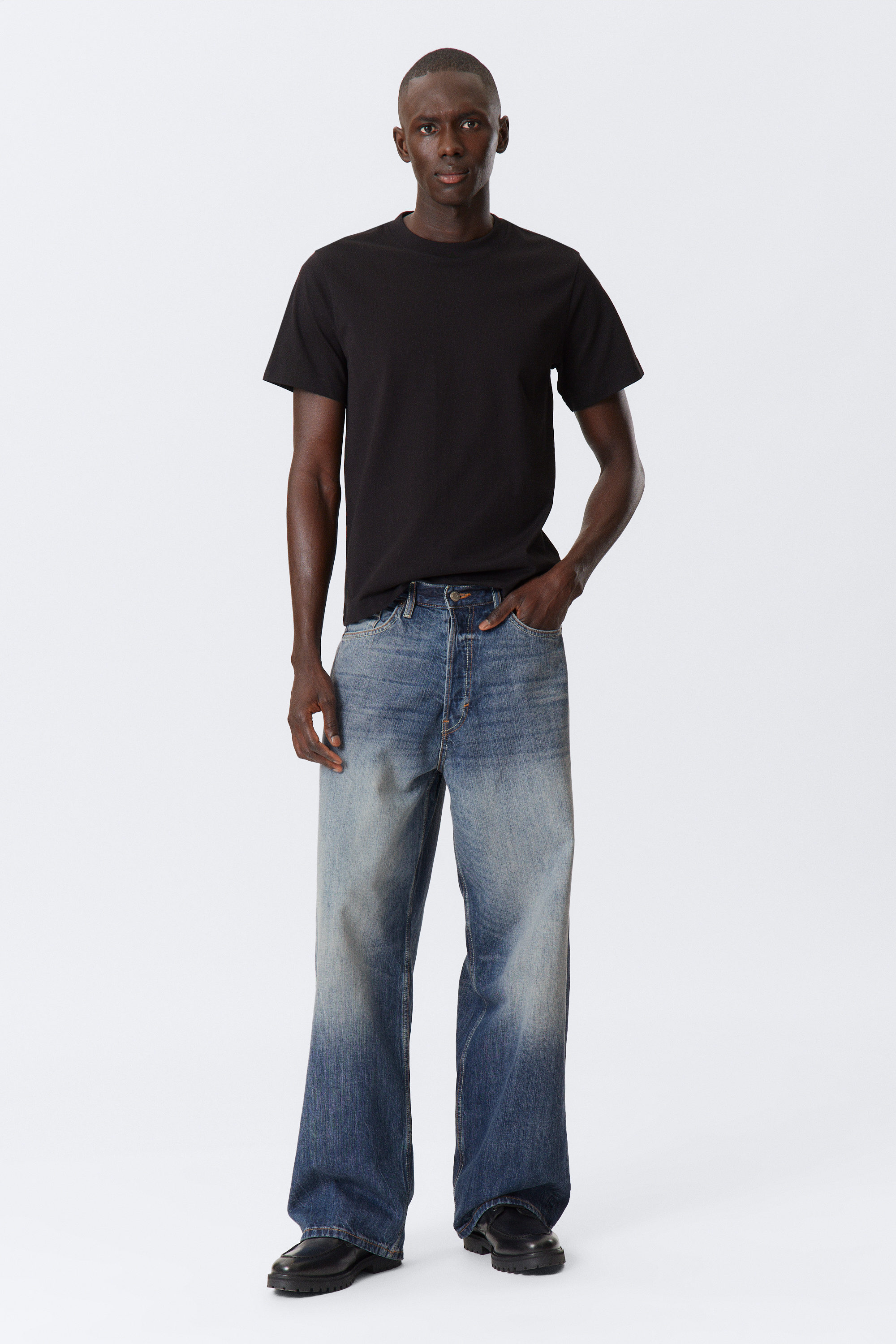 Board Blue - Medium Blue - Astro Loose Baggy Leg Jeans - 1