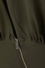 Khaki Green - Slim Sleeveless Zip Top - 1