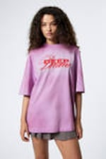 Light Lilac - Deep Dreams - Wide Oversized Printed T-shirt - 0