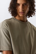 Khaki - Boxy T-Shirt mit lockerer Passform - 1