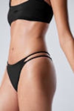 Black - Layered Brazilian Bikini Bottoms - 1