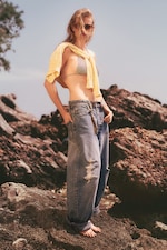 Lake Worn – middels denimblå - Peggy løs, baggy jeans med lavt liv - 0