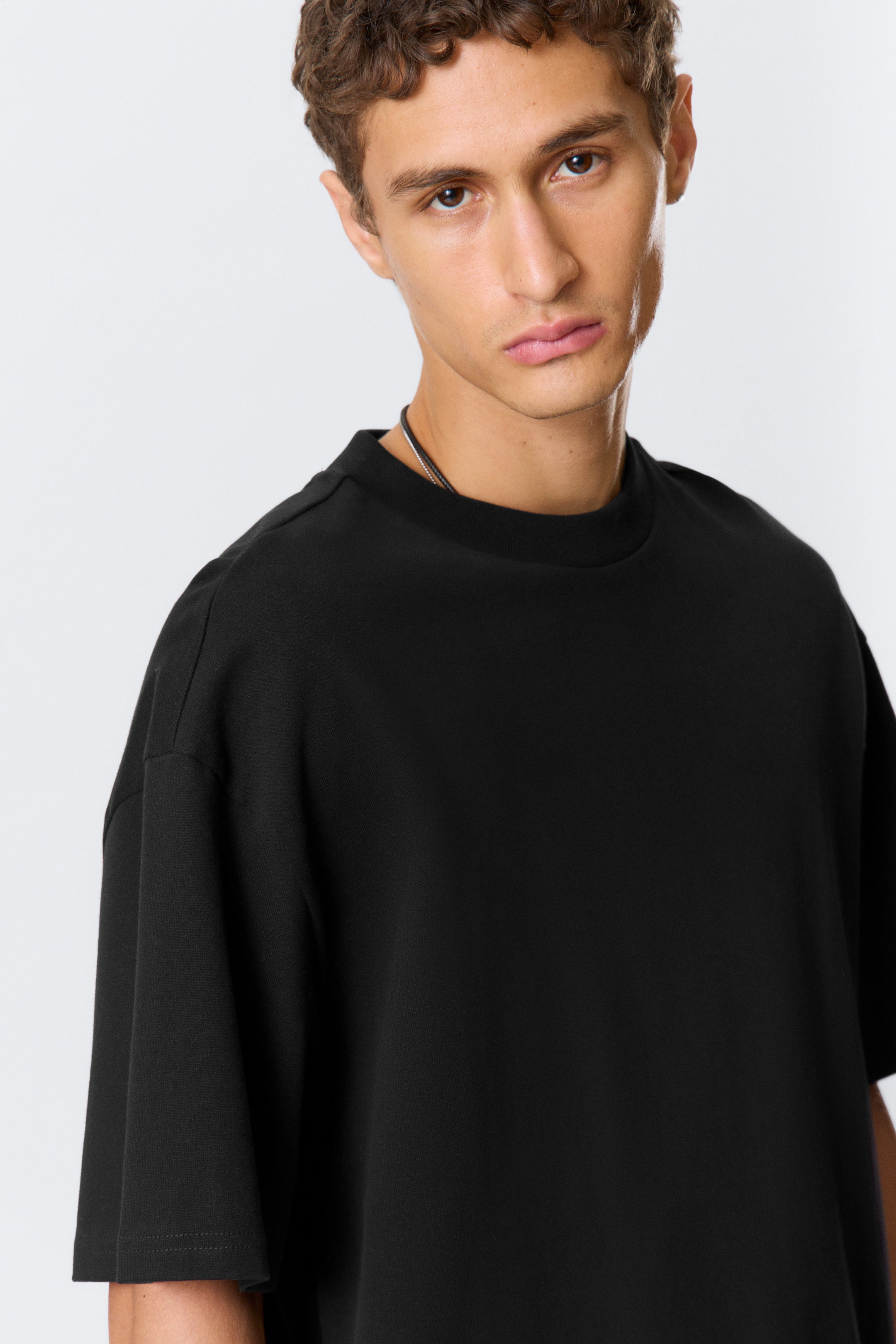 Svart - Great Oversized Kraftig T-shirt - 2