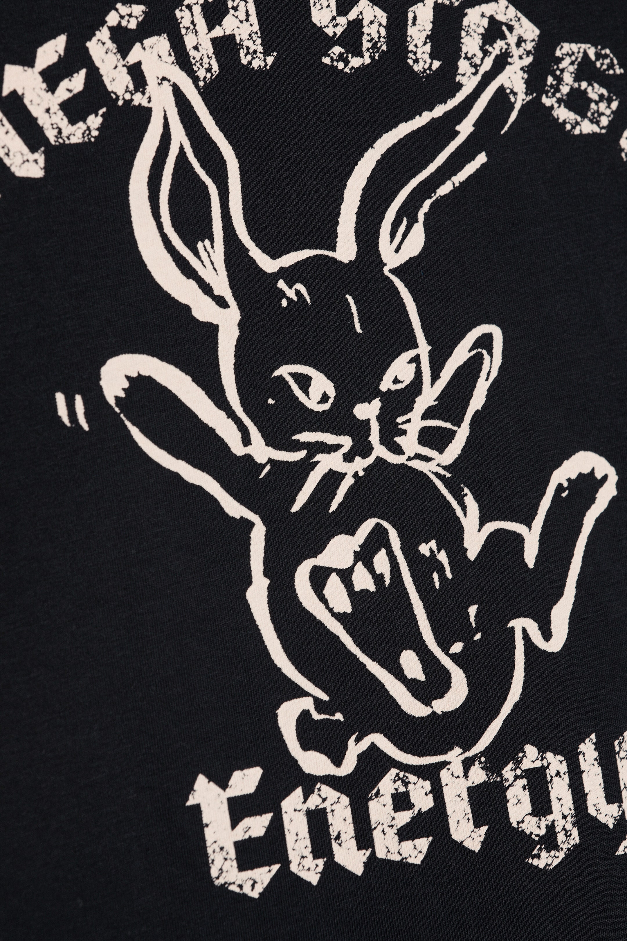 Noir - Bunny - Mini T-shirt graphique ajusté - 1