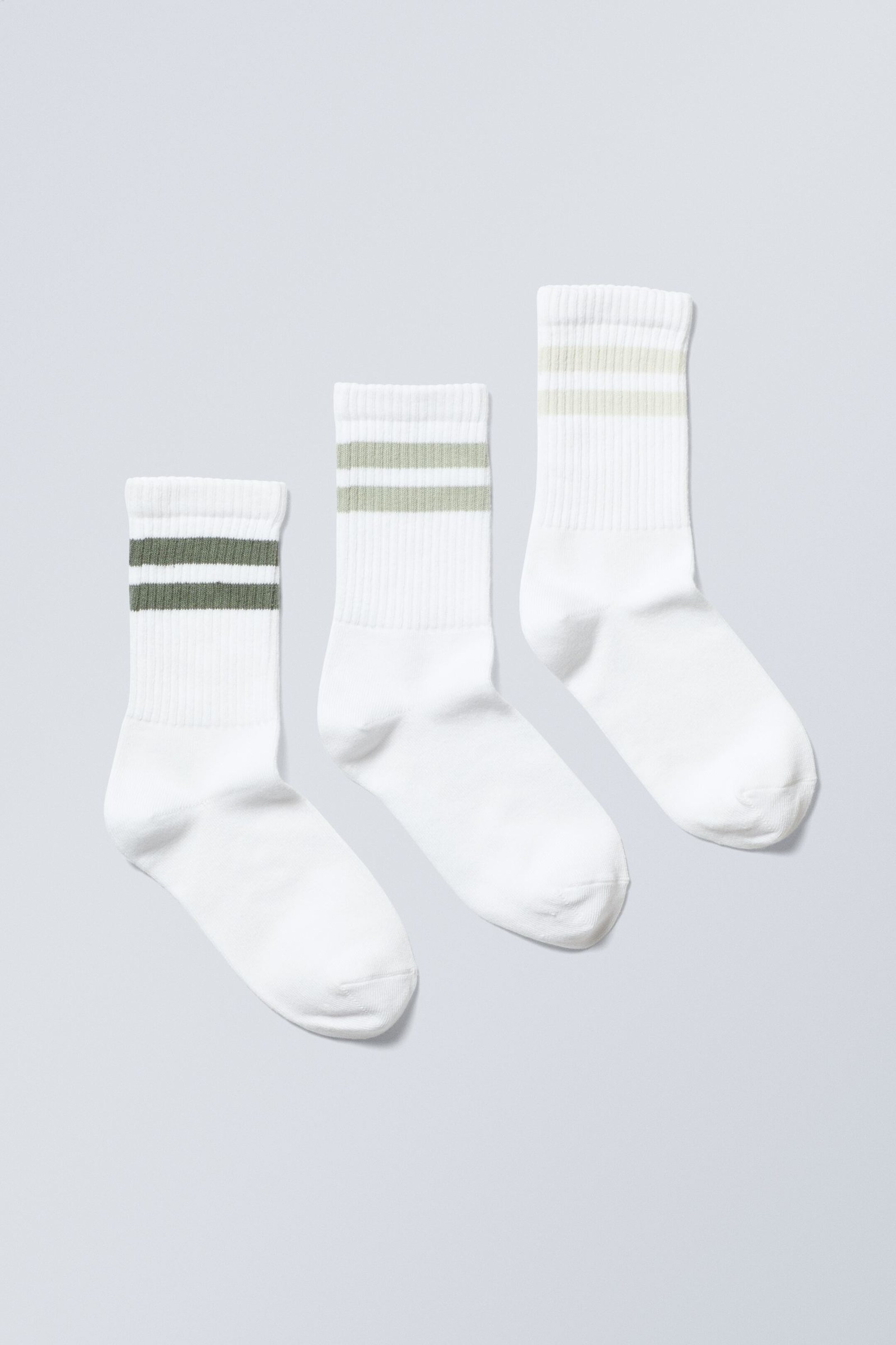 Sage stripe - 3-pack Sport Striped Socks - 0
