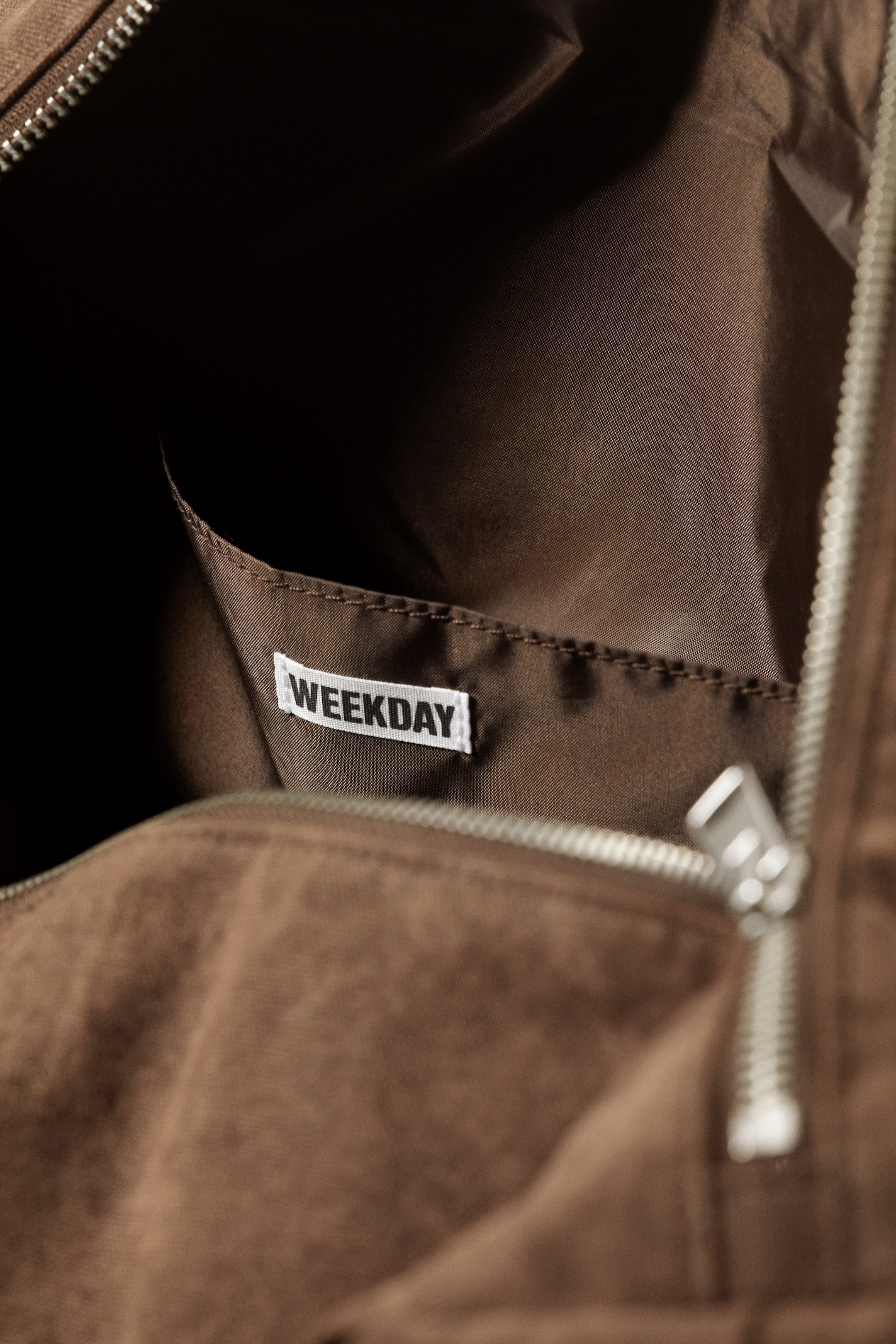 Dark Brown - Washed Cotton Crossbody Bag - 3