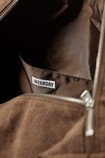 Dark Brown - Washed Cotton Crossbody Bag - 3