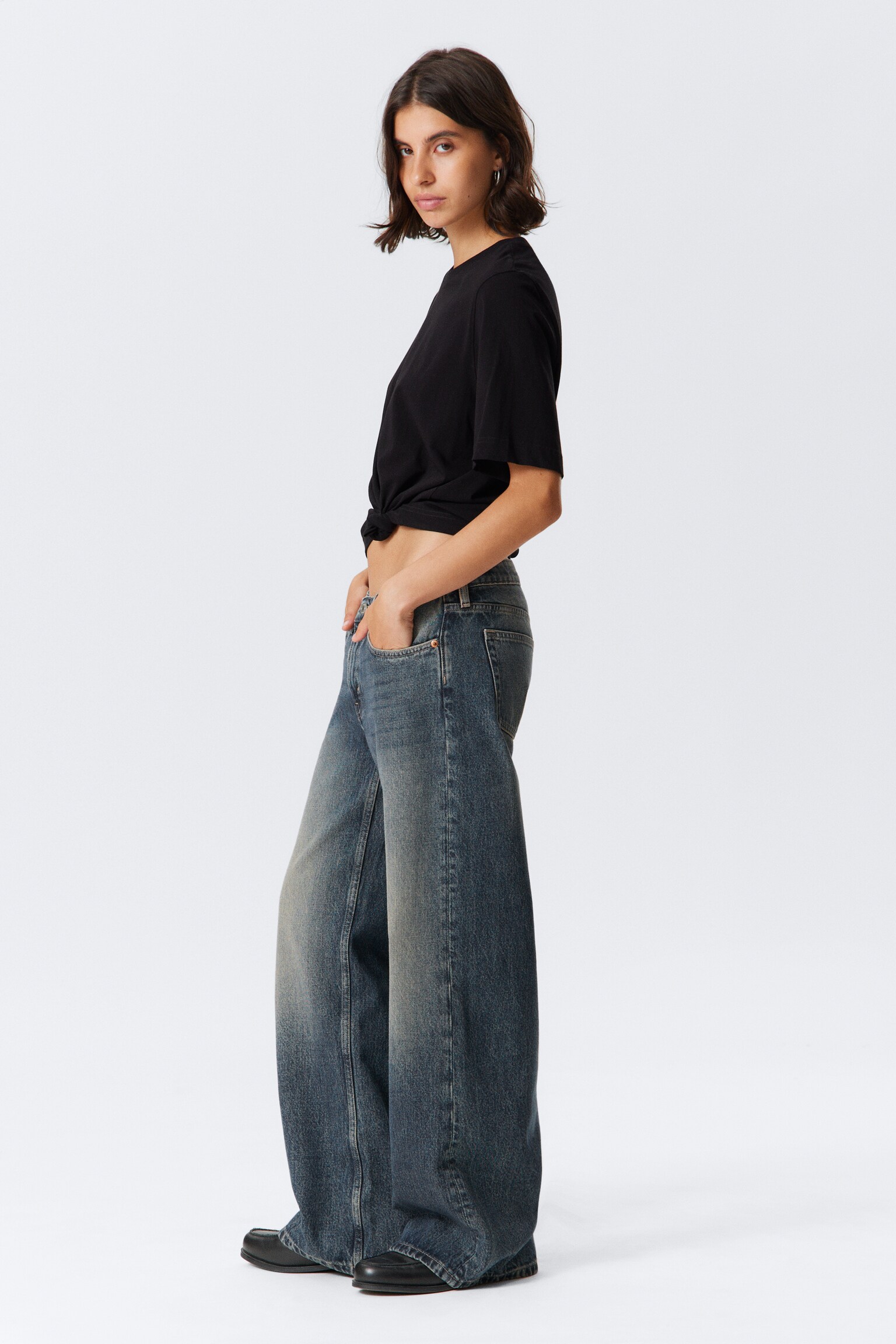 Imoo Low Rise Loose Wide Leg Jeans - Desert Blue - Ciemnoniebieski/Washed Black/Kallithea Blue - Medium Blue/Fresh Blue - Light Blue - 3