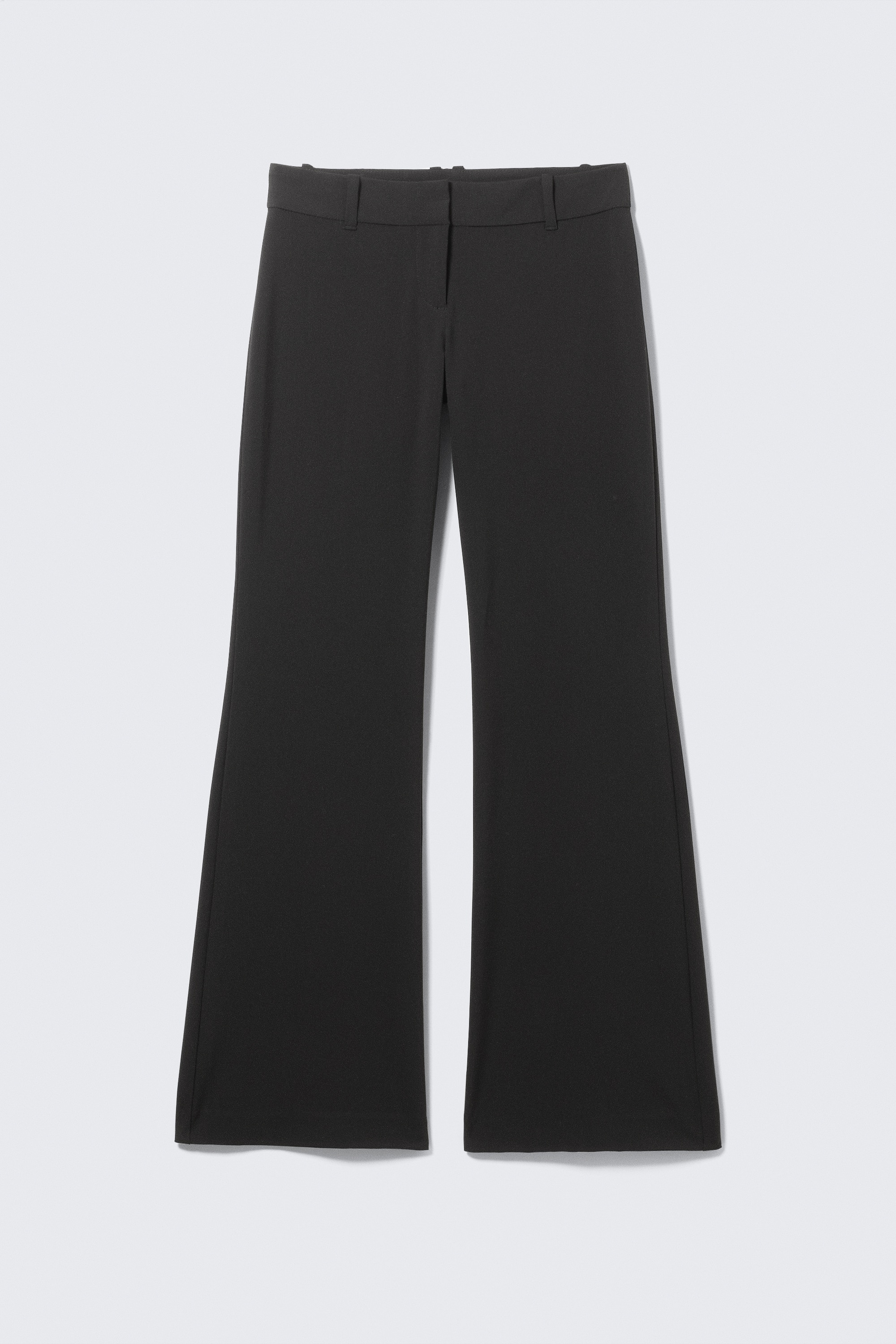 Alacsony derekú trapéz szövetnadrág - Fekete