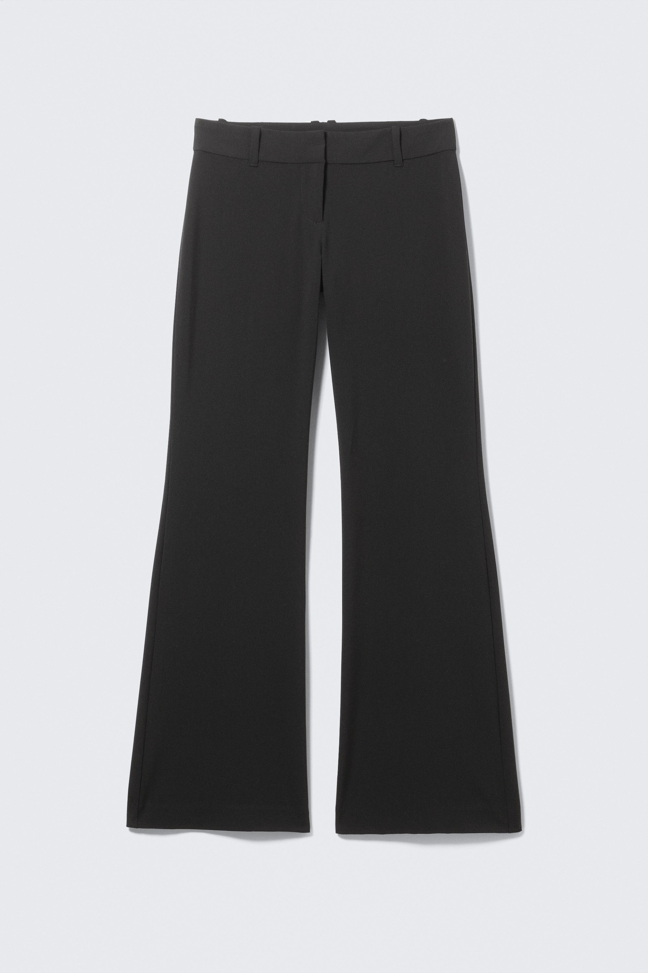 Noir - Pantalon de costume évasé taille basse - 4