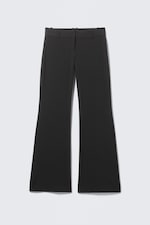 Noir - Pantalon de costume évasé taille basse - 4