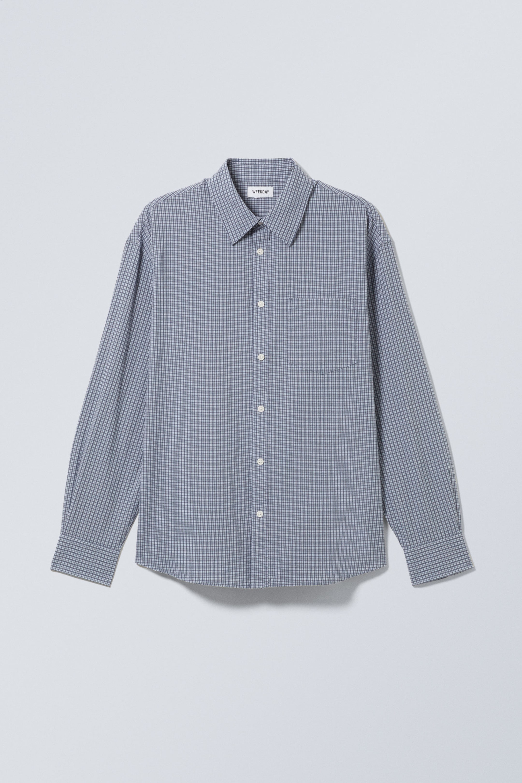 Blau kariert - Oversized-Karohemd - 0