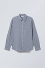 Blau kariert - Oversized-Karohemd - 0