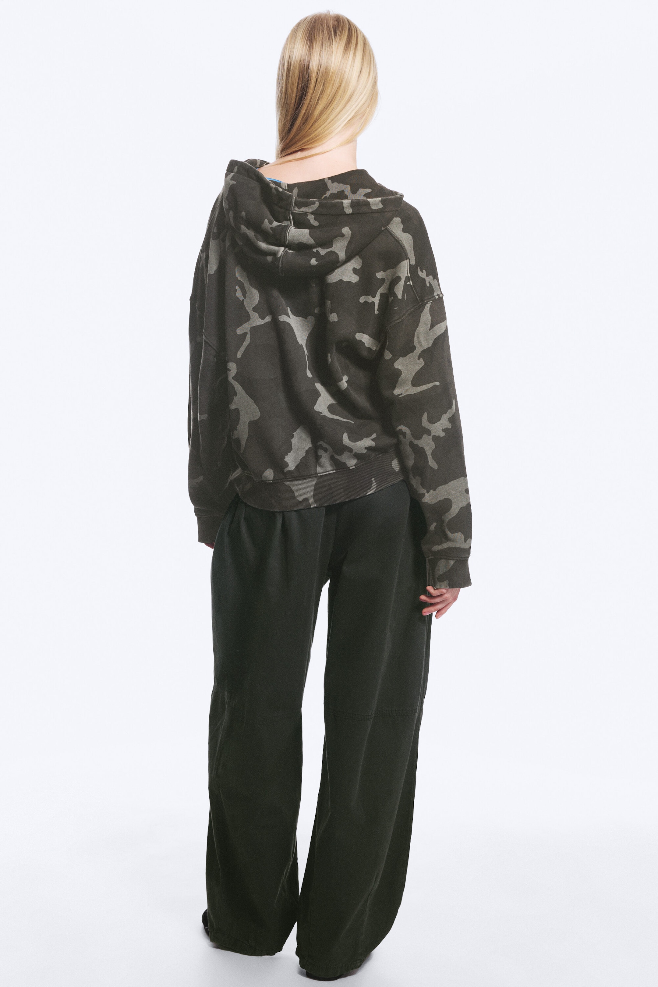 Grey Camo - Oversized printed hoodie - 5