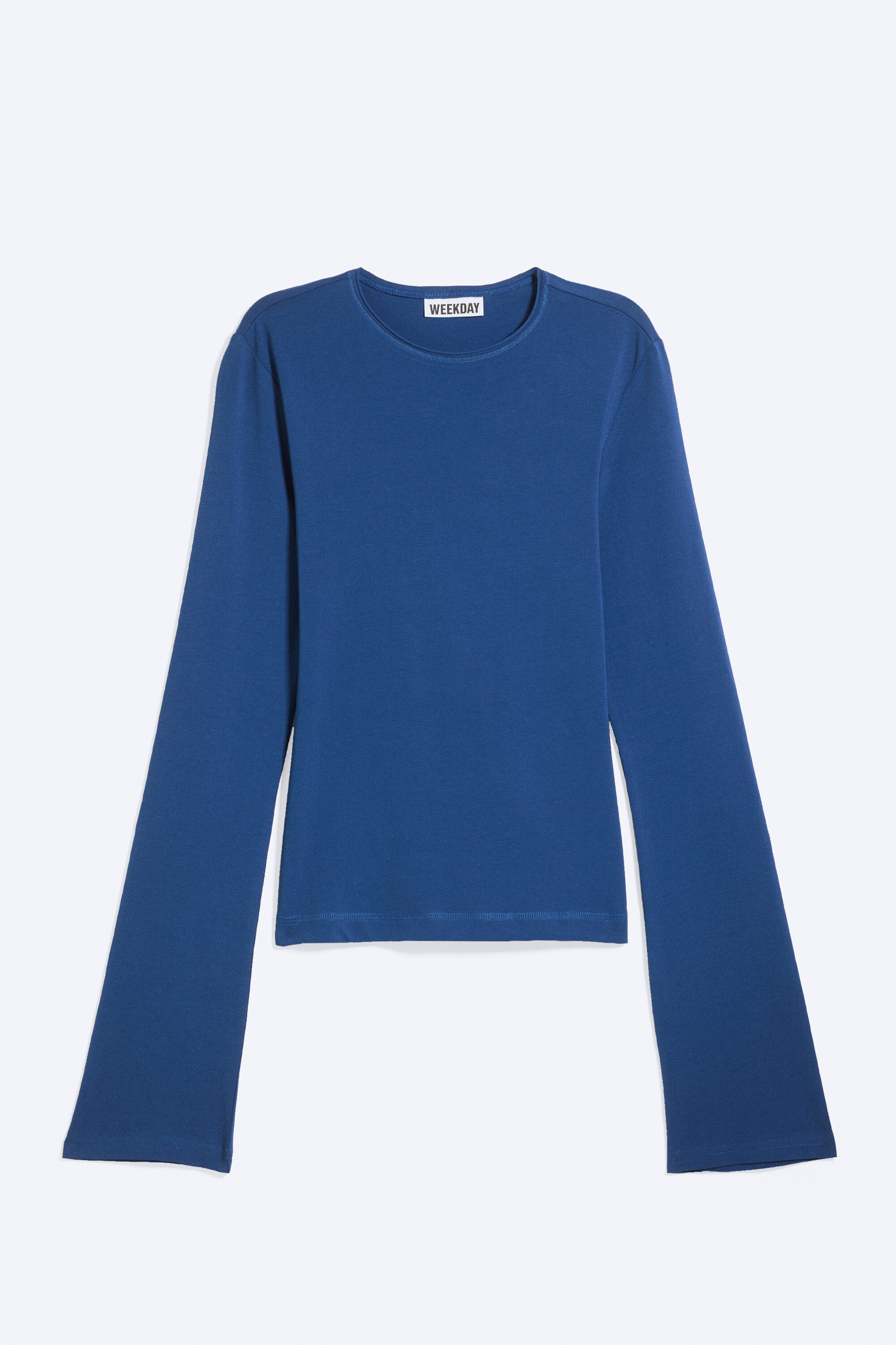 Blauw - Katoenen top met lange mouw - 3