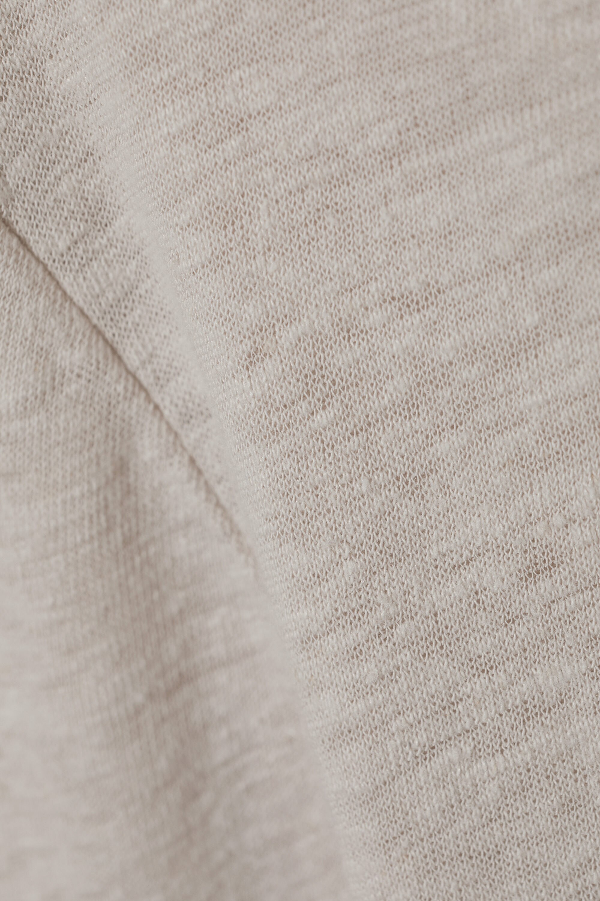 linen blend long sleeve top - Ecru | Weekday EU