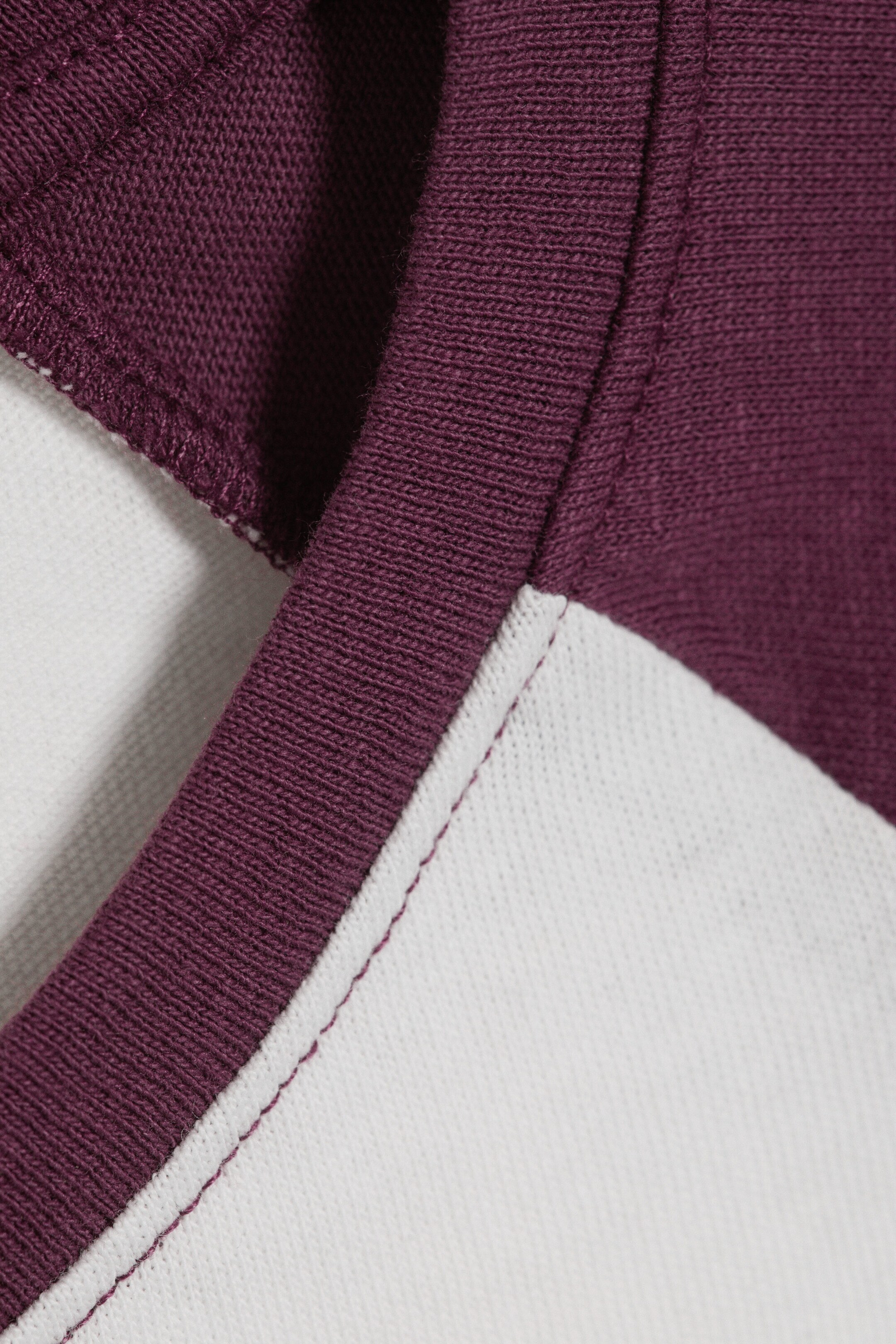 White/Burgundy - Short-Sleeved Raglan T-shirt - 5