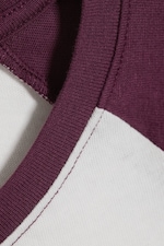 White/Burgundy - Short-Sleeved Raglan T-shirt - 5