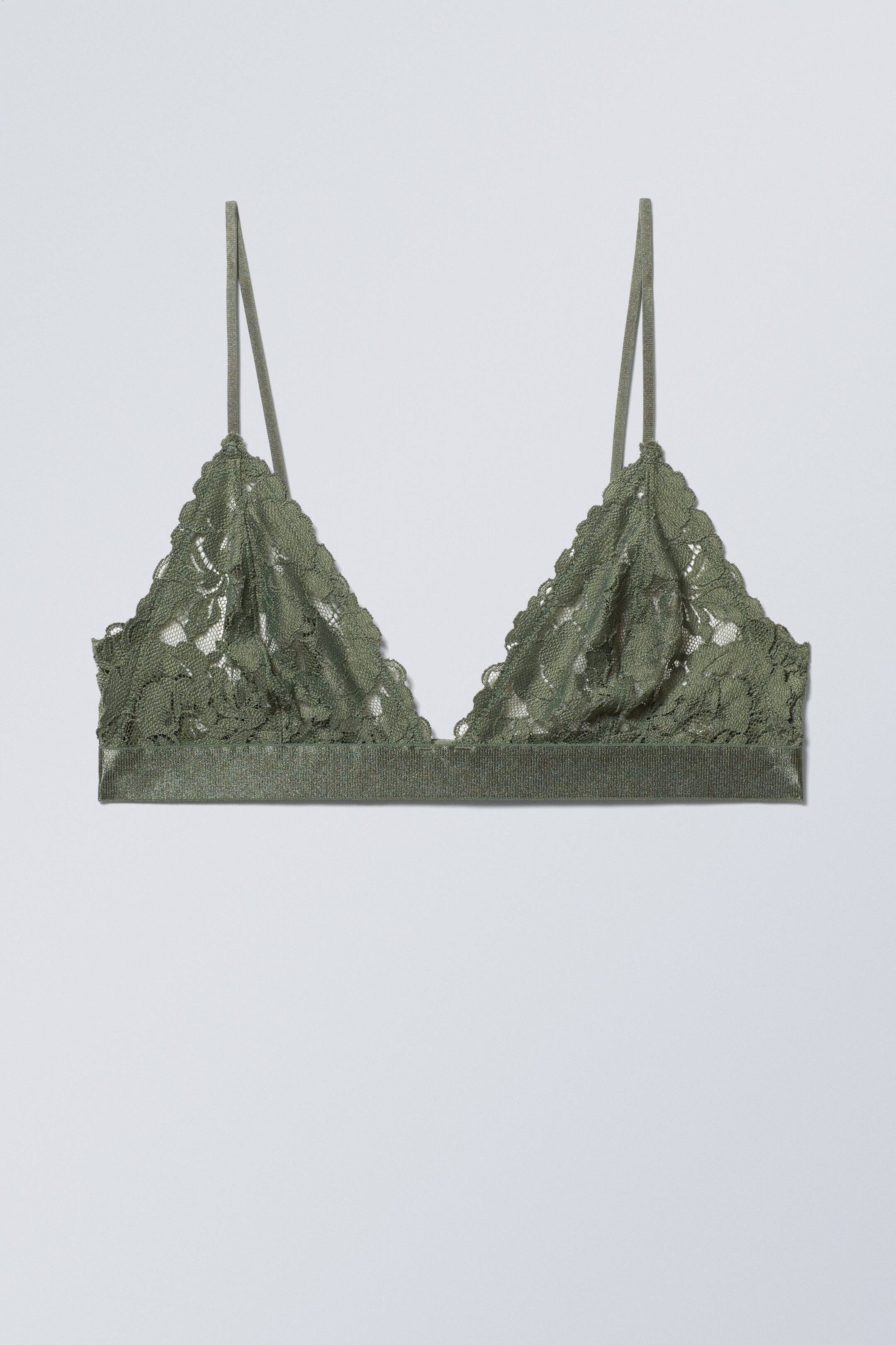 View larger image: Gigi Lace Bralette - Khaki green - Ladies | H&M GB 1