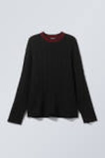 Black - Oversized Cable Knit Sweater - 4