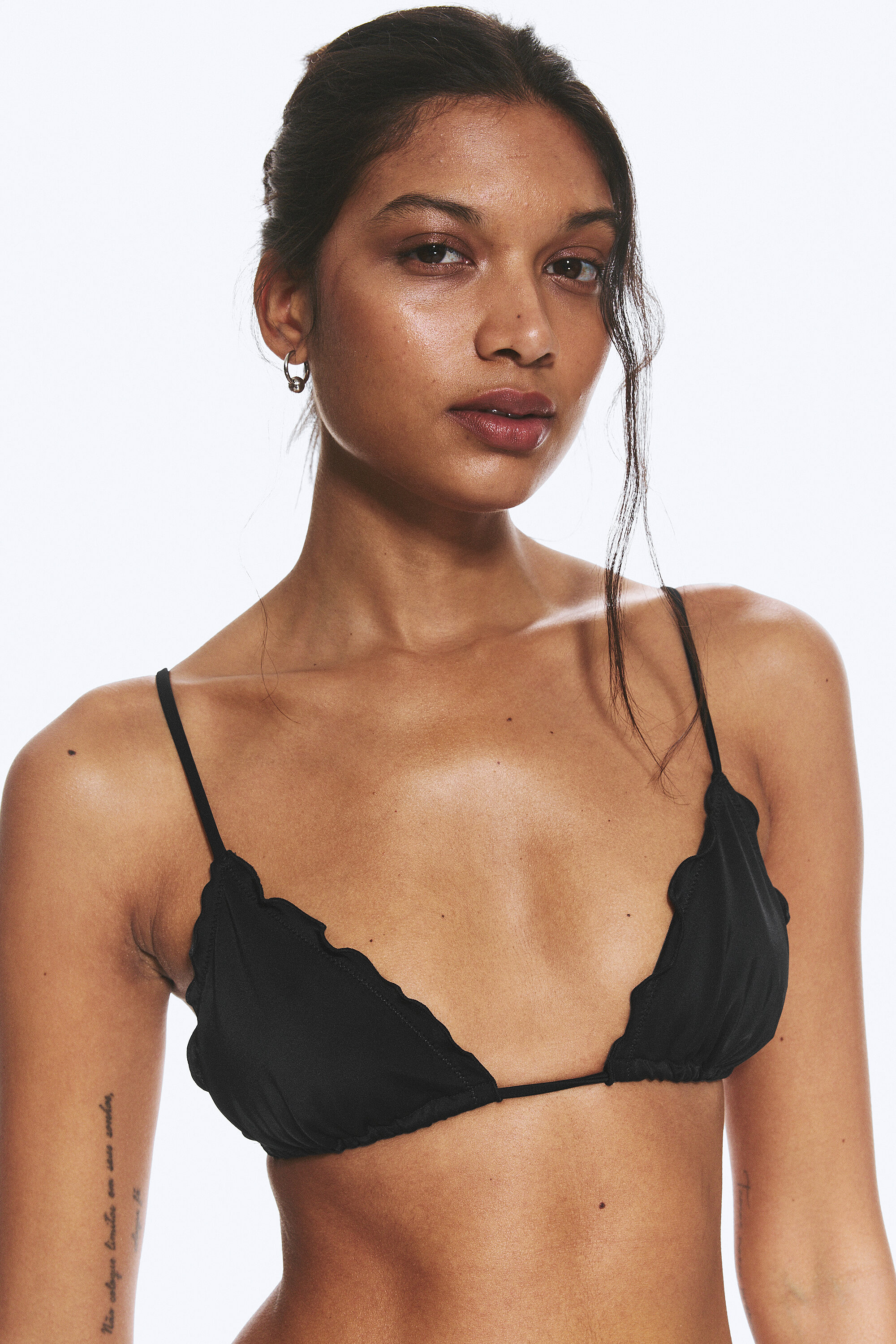 frill bikini top - Black | Weekday WW