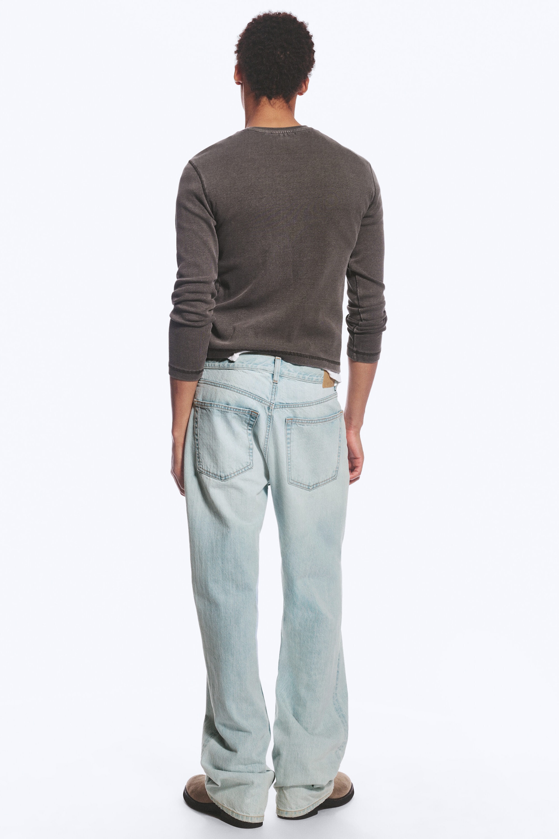 Ghost Blue - Light Blue - Mercury Mid Rise Relaxed Bootcut Jeans - 8