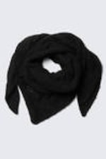 Black - Distressed Triangle Scarf - 0