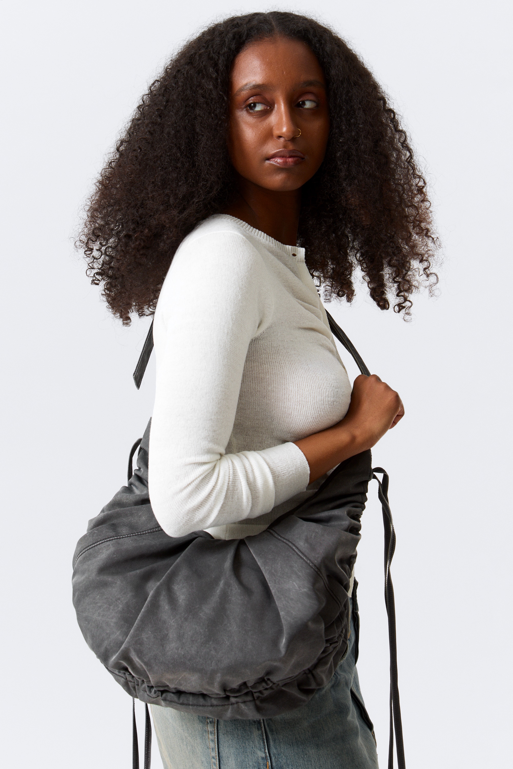 RUCHED - CROSSBODY-BAG - Schwarz/Dark Beige