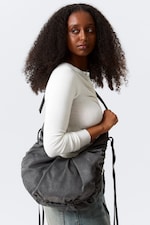 Black - RUCHED CROSSBODY BAG - 0