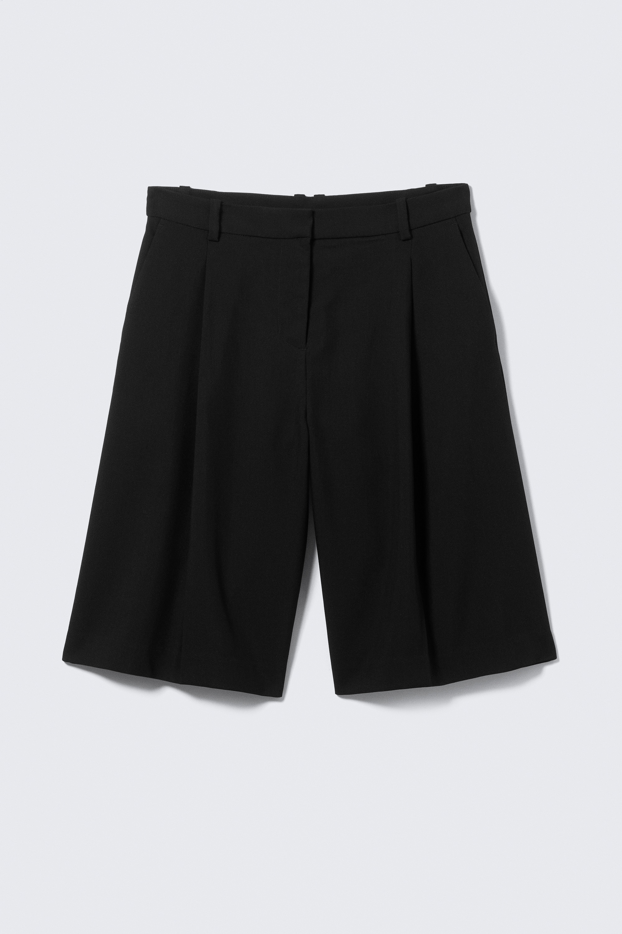 Shorts de traje con pliegues - Negro/Gris oscuro - Espiga