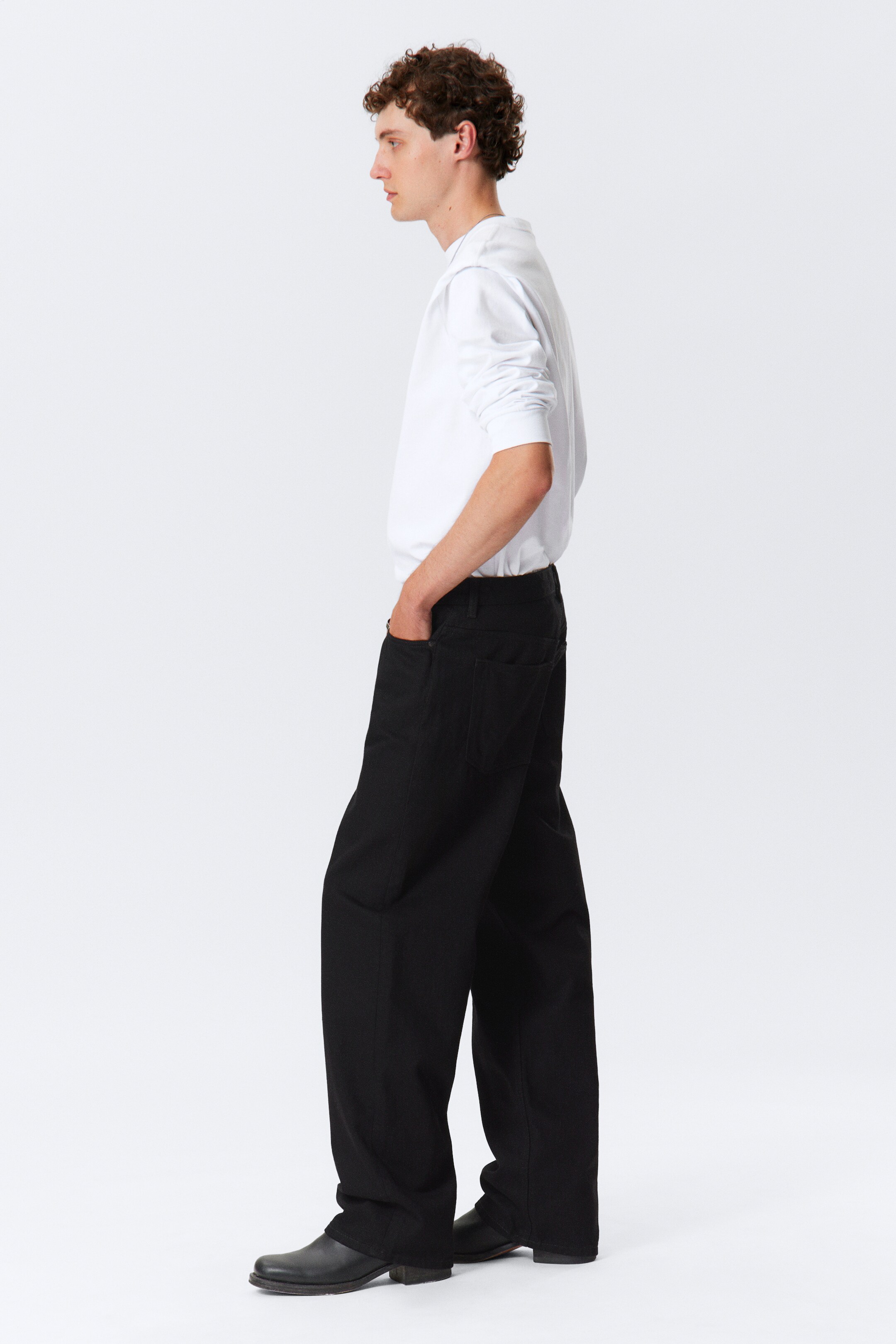 Visualizza immagine più grande: Jeans Sphere a vita bassa con straight leg e loose - Lavaggio nero – Nero - UOMO | H&M IT 4