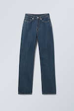 Sapphire Blue - Dunkelblau - Rowe Super High Waisted Regular Straight Jeans - 0