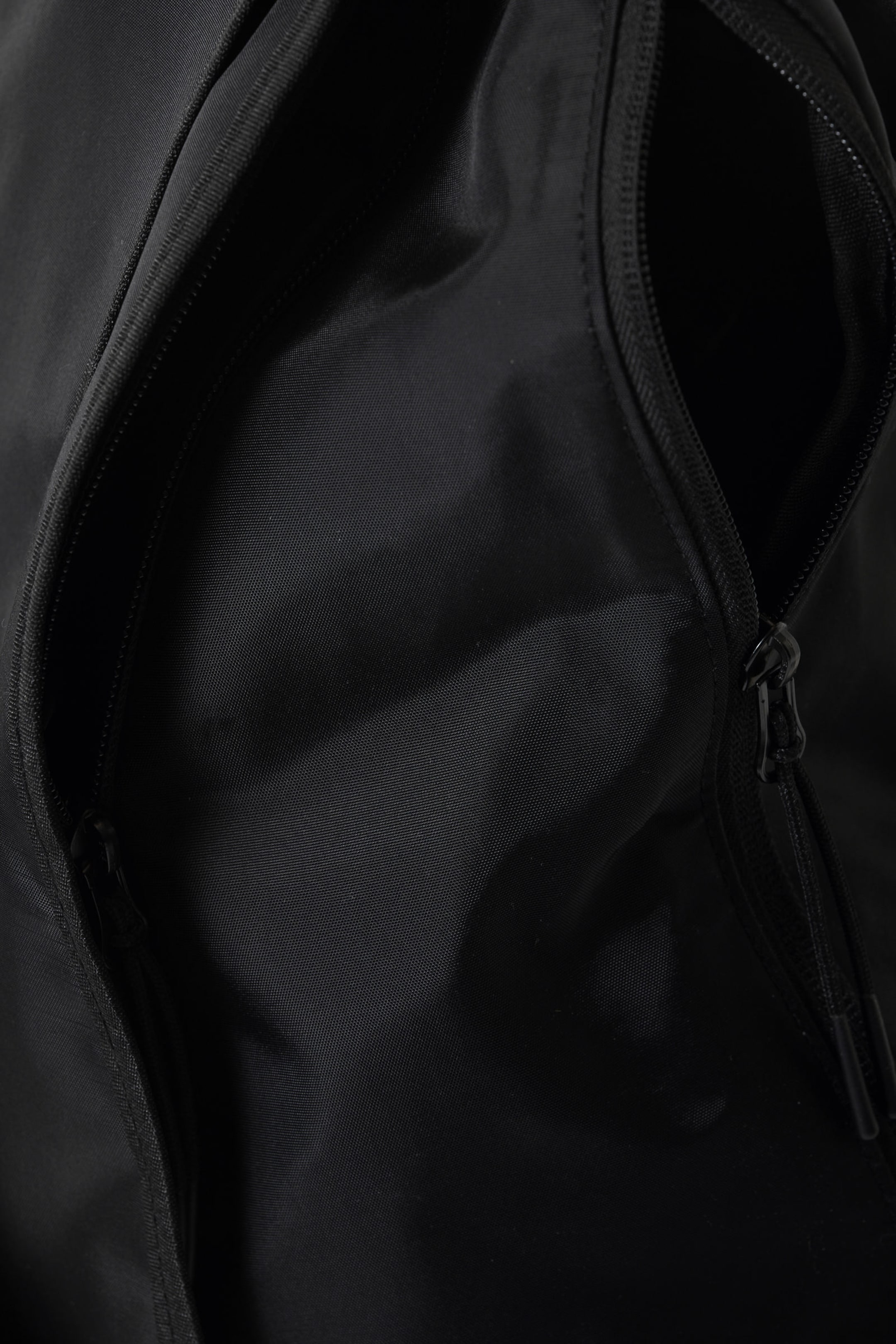 Black - Large Nylon Crossbody Backpack - 2